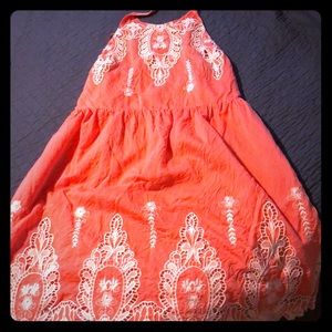 Coral tank dress